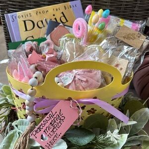 Easter Basket Gift Set for Baby Girl & New (0-12 Months) Mom Boho